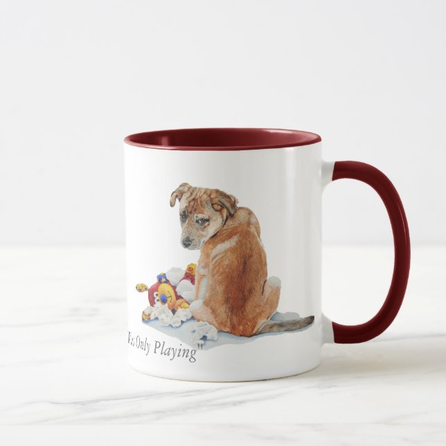 Taza El perrito lindo mezcló la raza con arte del (Derecha)