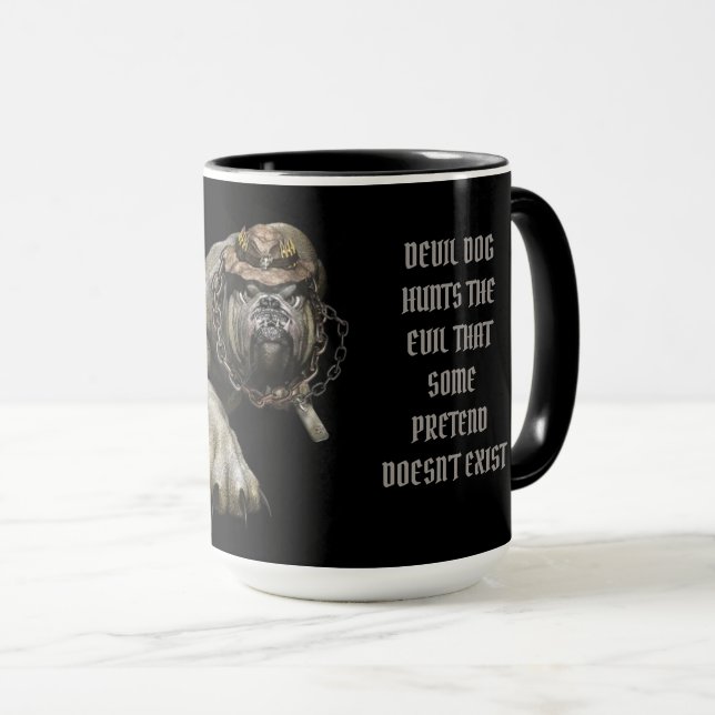 TAZA EL PERRO DE DEVIL CAZA EL MALTRATO (Anverso derecho)