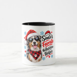 Taza El perro de Navidad pastor australiano favorito de