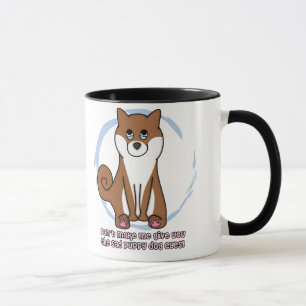 Taza El perro triste observa Shiba Inu