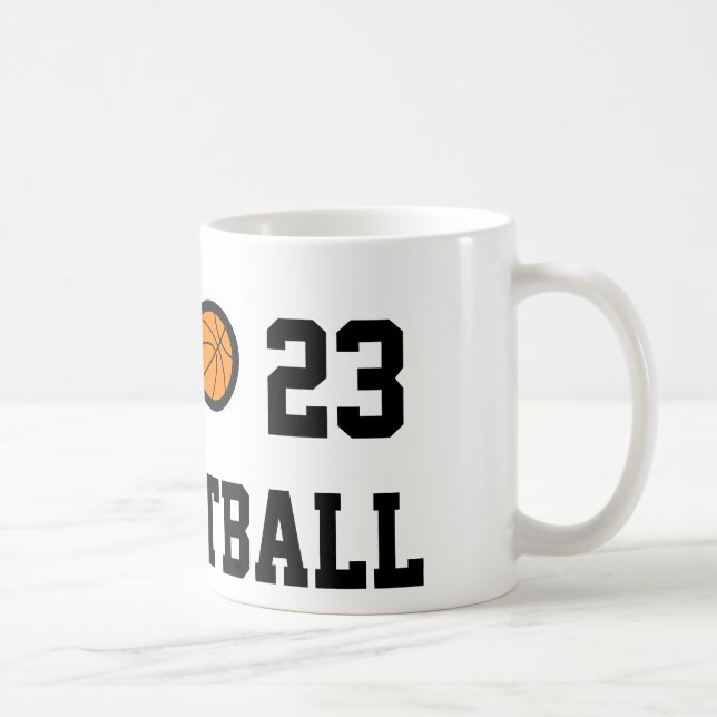 Taza el | Personalizable del baloncesto del número (Derecha)