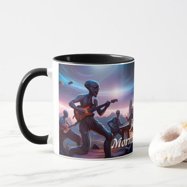 Taza El Personalizable personalizado de la cafetería de (Con donut)