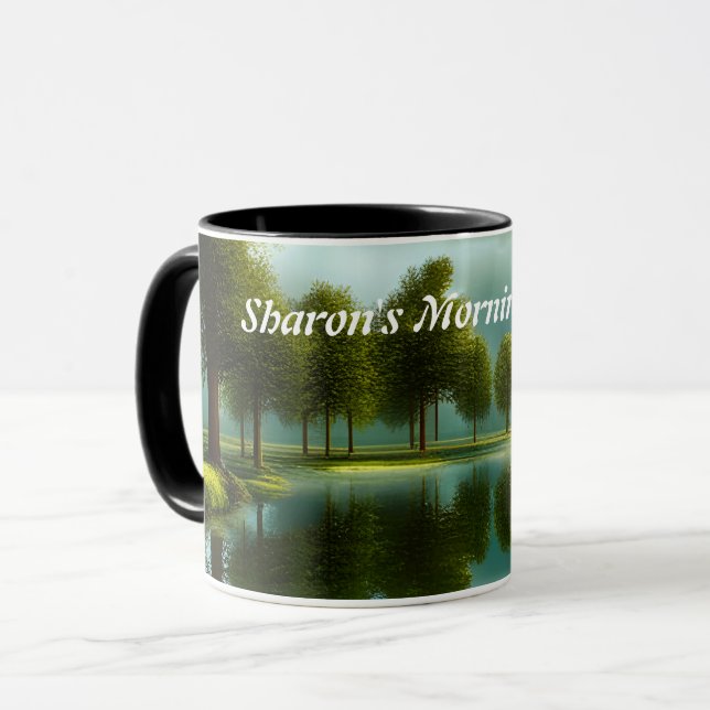 Taza El Personalizable personalizado del café matutino  (Anverso izquierdo)