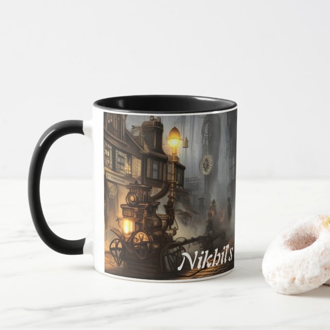 Taza El Personalizable personalizado del té de la mañan (Con donut)