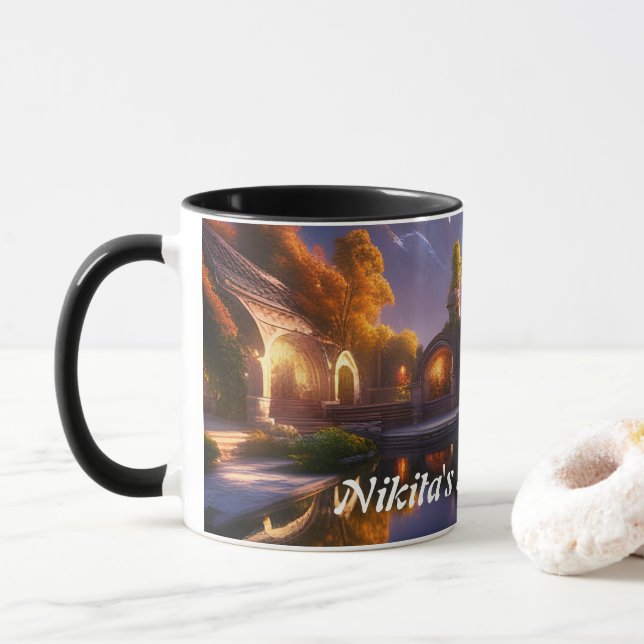 Taza El Personalizable personalizado del té de la mañan (Con donut)