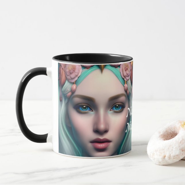 Taza El Personalizable personalizado del té matutino de (Con donut)
