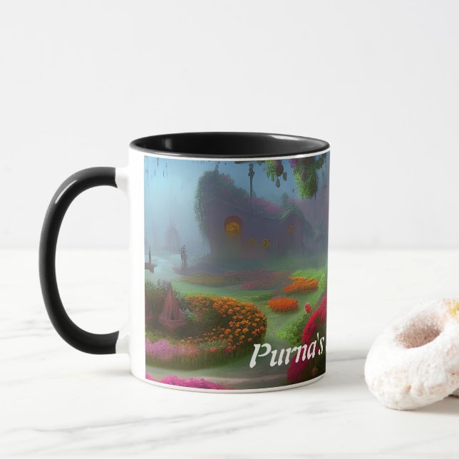Taza El Personalizable personalizado del té matutino de (Con donut)
