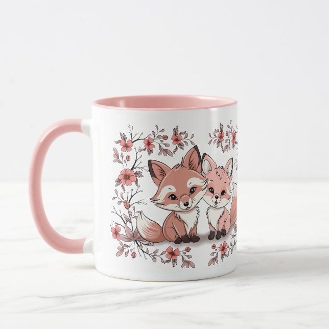 Taza El Personalizado aburrido Fox ama el Día de San Va (Izquierda)