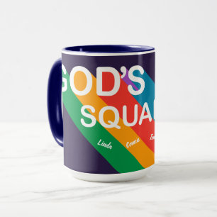 Taza El Personalizado Dios retro guiño al arco iris cr
