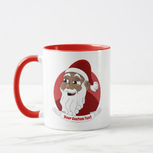 Taza El personalizado Mug de Santa Claus negro sonrient
