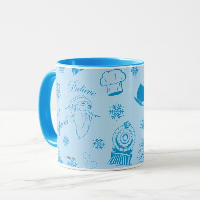 Taza El Polar Express | Icono azul de vacaciones (Anverso izquierdo)