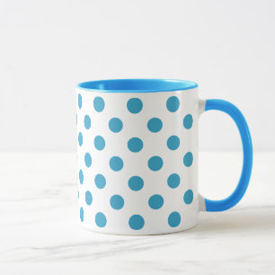 Taza El Polka azul de pavo real (Peacock Blue Polka Dot