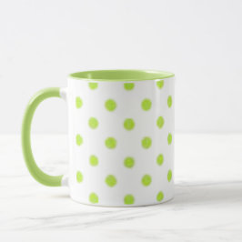 Taza El polka verde hace tazón de café