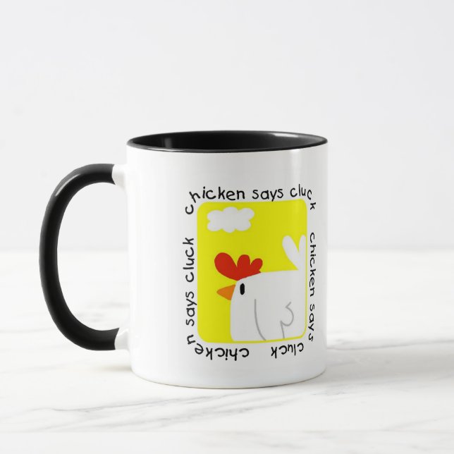 Taza El pollo dice las camisetas y los regalos del (Izquierda)