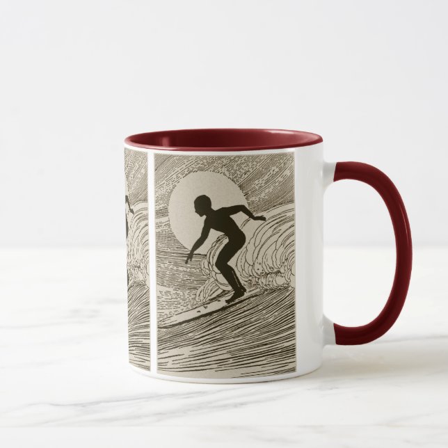 Taza El practicar surf del vintage (Derecha)