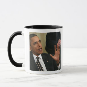 Taza El presidente Barack Obama habla a la prensa