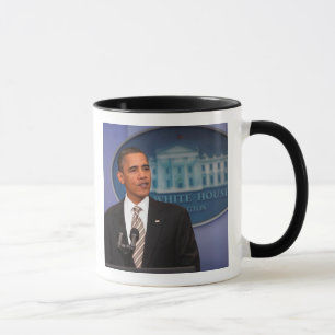 Taza El presidente Barack Obama hace un anuncio