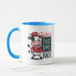 Taza el primer día de regreso del profesor. de vuelta a