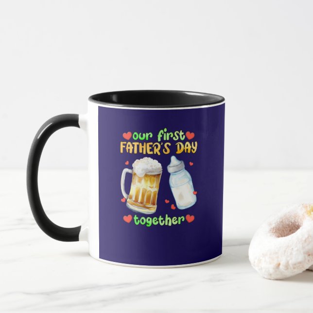 Taza El primer día del padre juntos (Con donut)