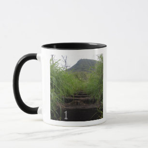 Taza El primer paso invita a los excursionistas al crát