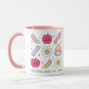 Taza El profesor me hace regalos felices de peluca para