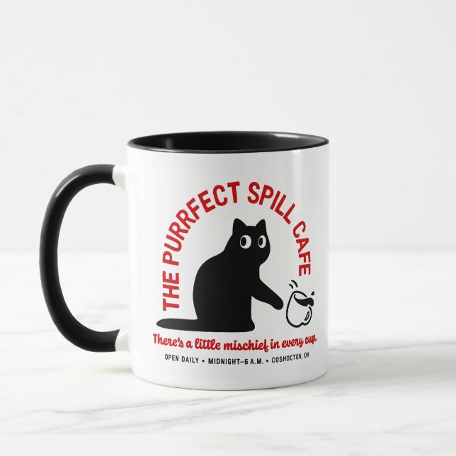 Taza El Purrfect Spill Cafe de 11 oz. Combo (Izquierda)