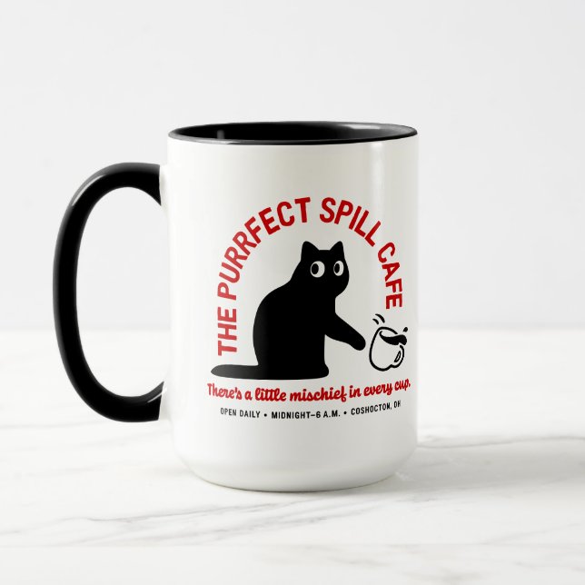 Taza El Purrfect Spill Cafe de 15 oz. Combo (Izquierda)