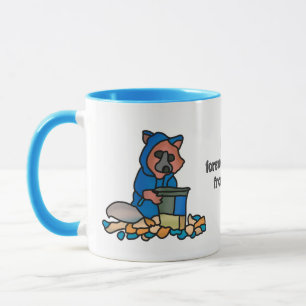 Taza El Raccoon Callejero Que Explora A Través De Una B