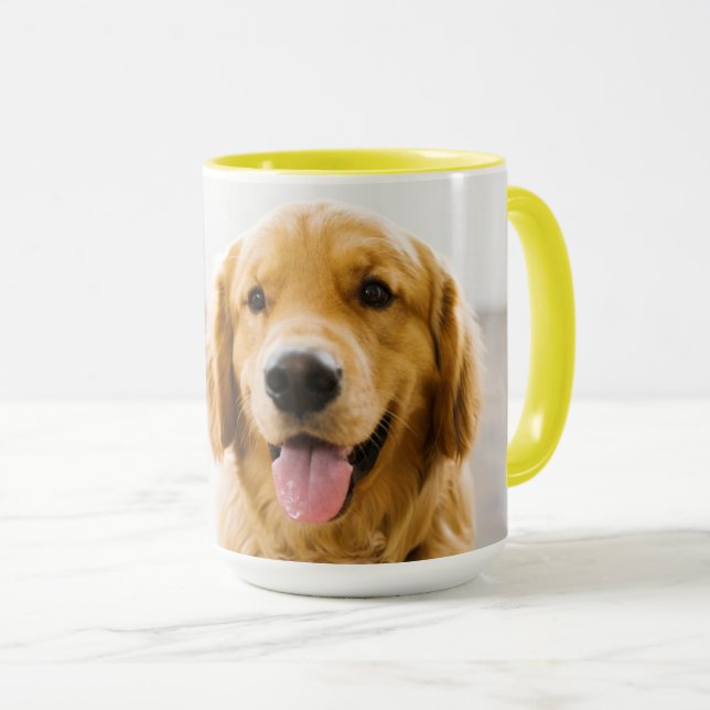 Taza El recuperador de oro sonriendo (Anverso derecho)