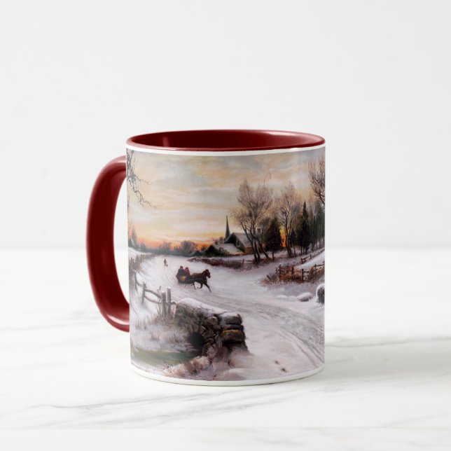 Taza El regalo de los Navidades de la escena invernal v (Anverso izquierdo)