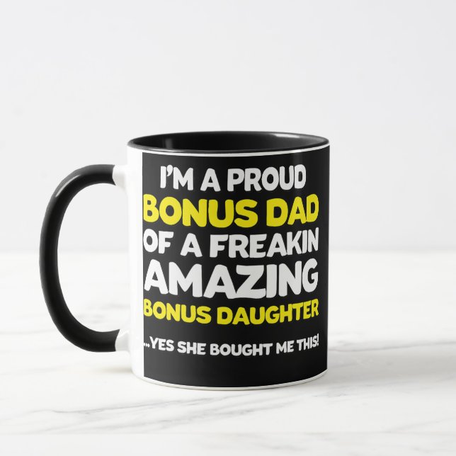 Taza El regalo del Día de los Padres de Bonus Dad Stepd (Izquierda)