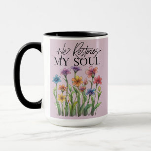 Taza Él restaura mi alma