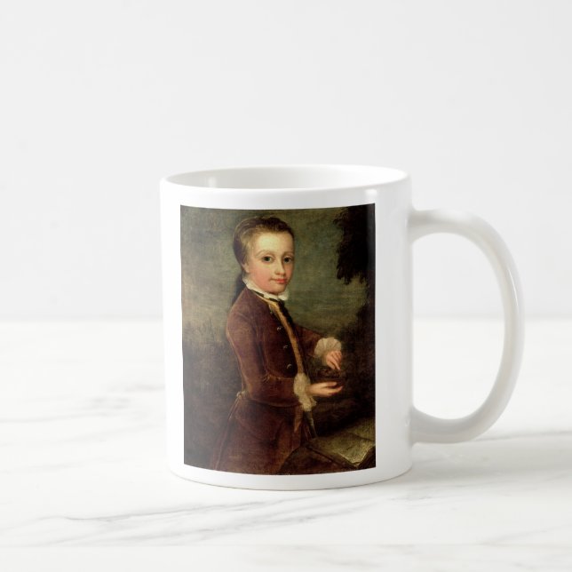 Taza El retrato de Wolfgang Amadeus Mozart envejeció (Derecha)