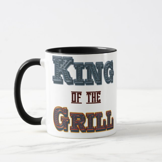 Taza El rey del asador BBQ Cocinar el eslogan (Izquierda)
