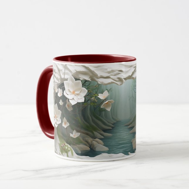 Taza El río forestal encantado el café cerámico Mug ☕ (Anverso izquierdo)