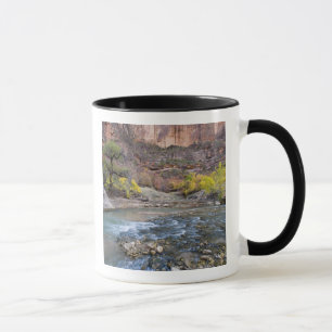 Taza El río Virgin en otoño en el Parque Nacional Zion