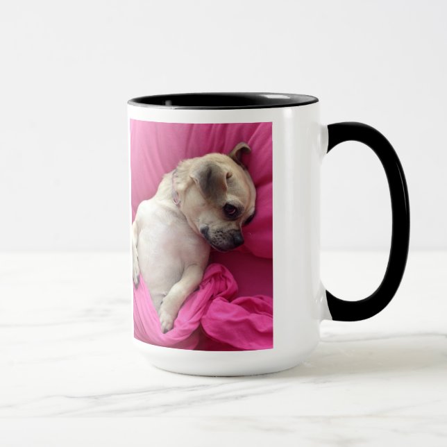 Taza El rosa lindo del Chug del perro de perrito cubre (Derecha)