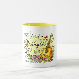 TAZA "EL SEÑOR ES MI FUERZA Y MI CANCIÓN" GUITARRA