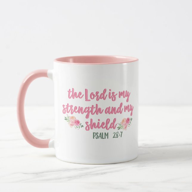 Taza El Señor es mi fuerza y mi escudo // la Biblia Ver (Izquierda)