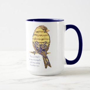 Taza El Señor es mi pájaro de la fuerza y la escritura 