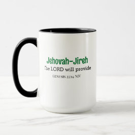 Taza El Señor proporcionará la Biblia Verse Verde y Neg
