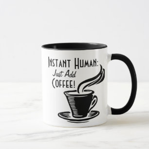 Taza El ser humano inmediato apenas añade el café