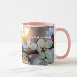 Taza El Sol Y Las Flores De Ápricot Japonesas
