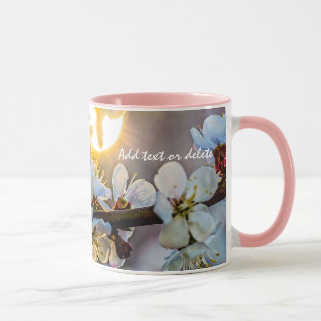 Taza El Sol Y Las Flores De Ápricot Japonesas (Derecha)