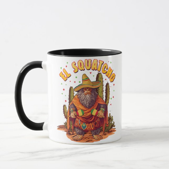 Taza El Squatcho Bigfoot con Maraca, Sombrero y Ponc (Izquierda)
