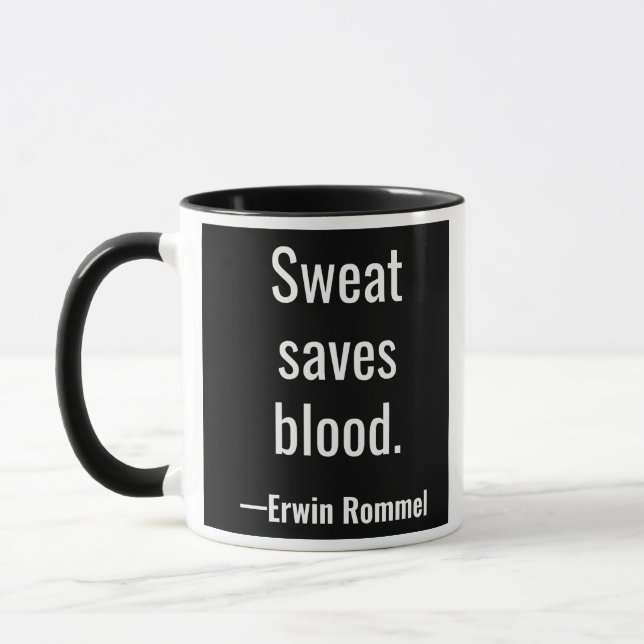 Taza El sudor ahorra sangre. Erwin Rommel (Izquierda)