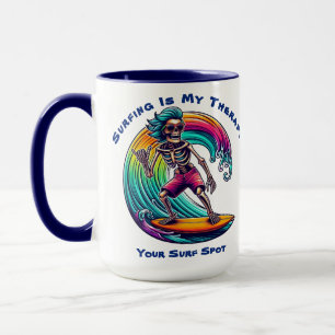 Taza El Surf Es Mi Surfista Terapia-Esqueleto