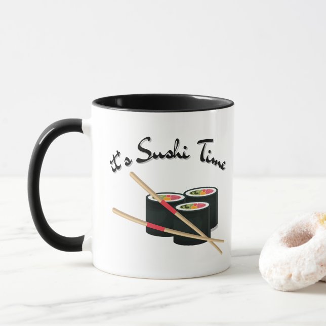 Taza El Sushi Es Mi Valentín (Con donut)