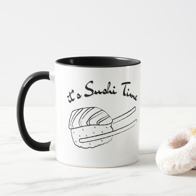 Taza El Sushi Es Mi Valentín (Con donut)