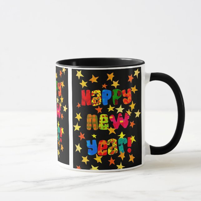 Taza El tazón del café estrellado de Año Nuevo (Derecha)
